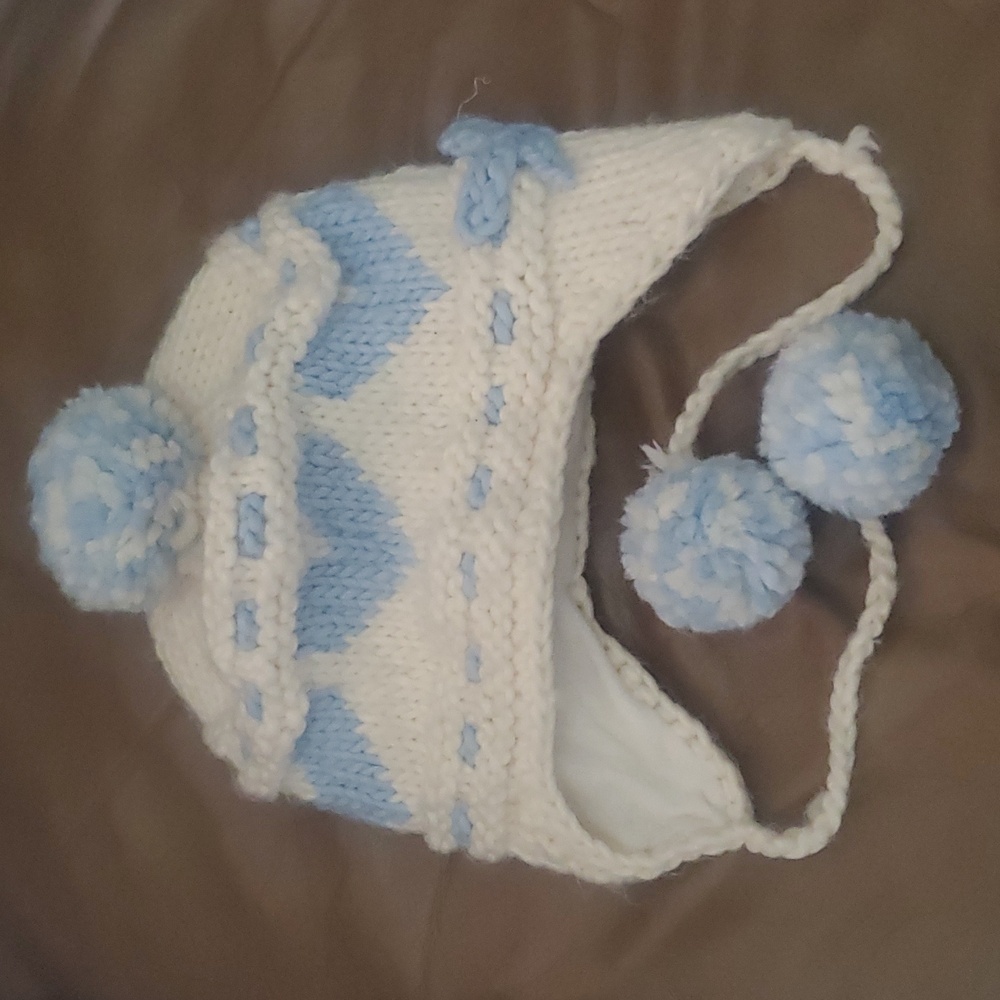 Crocheted Hat with Heart Pattern